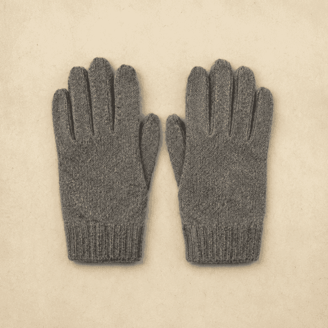 Grey wool gloves