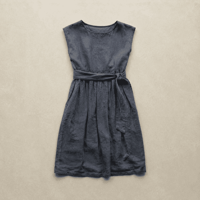 Slate linen midi dress