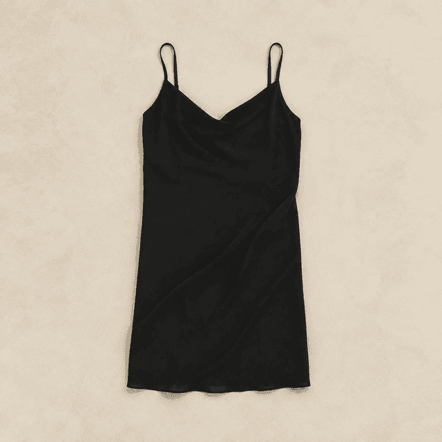 Black crepe slip dress