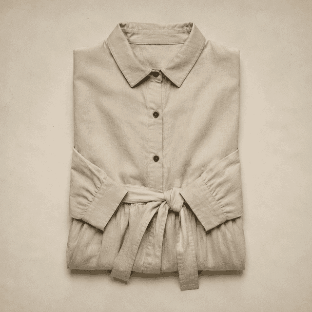 Oat cotton shirt dress