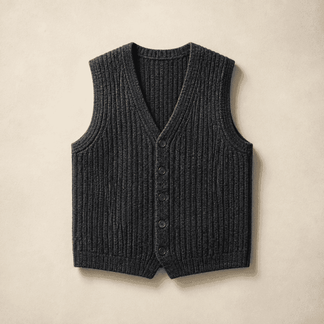 Charcoal ribbed vest