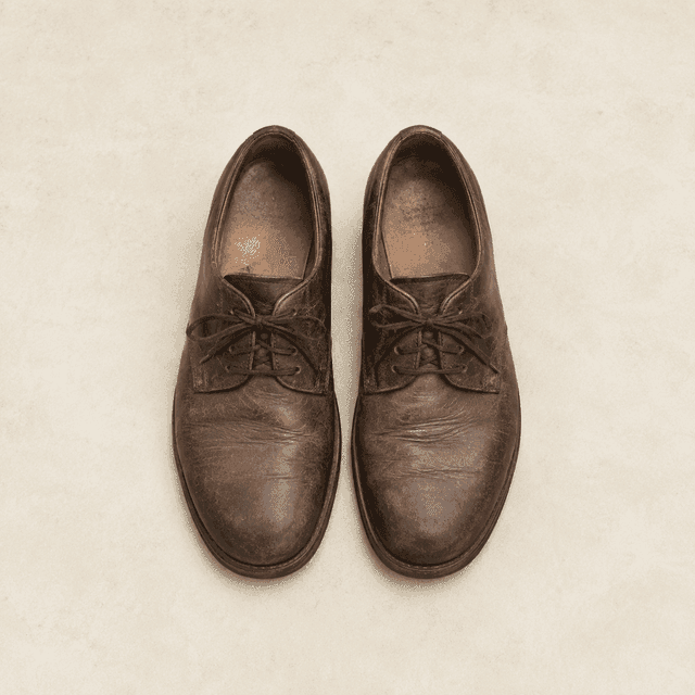 Brown leather derbies