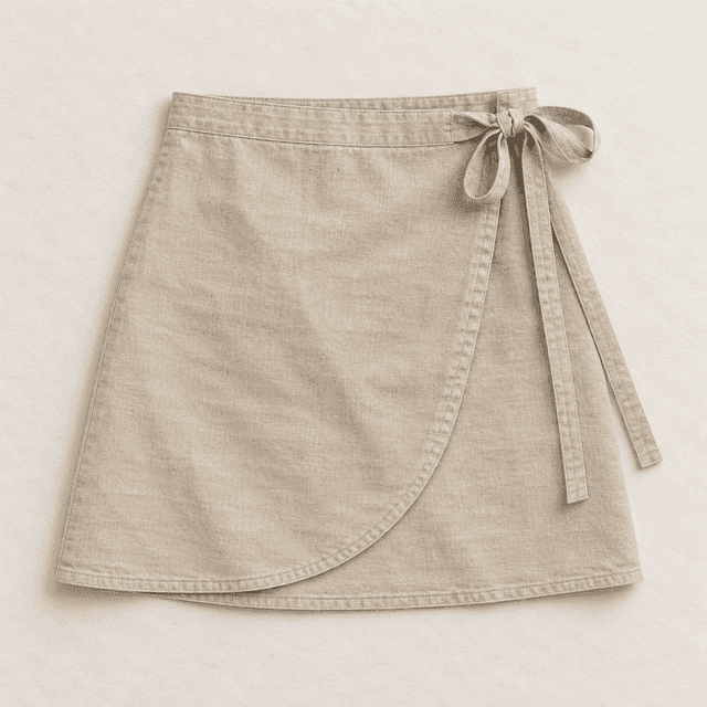 Bone canvas wrap skirt