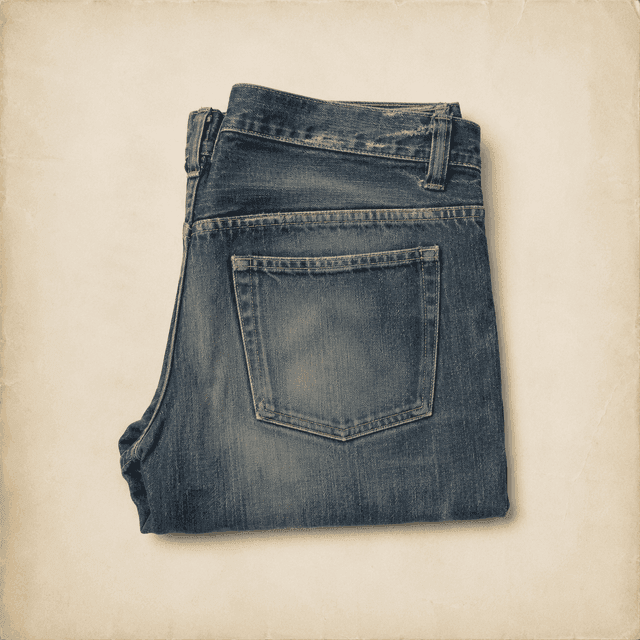 Faded indigo jeans